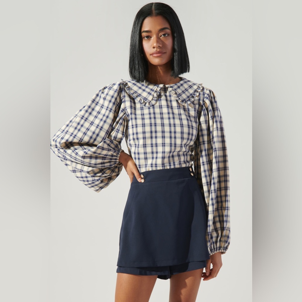 Sugarlips Black and White Plaid Top